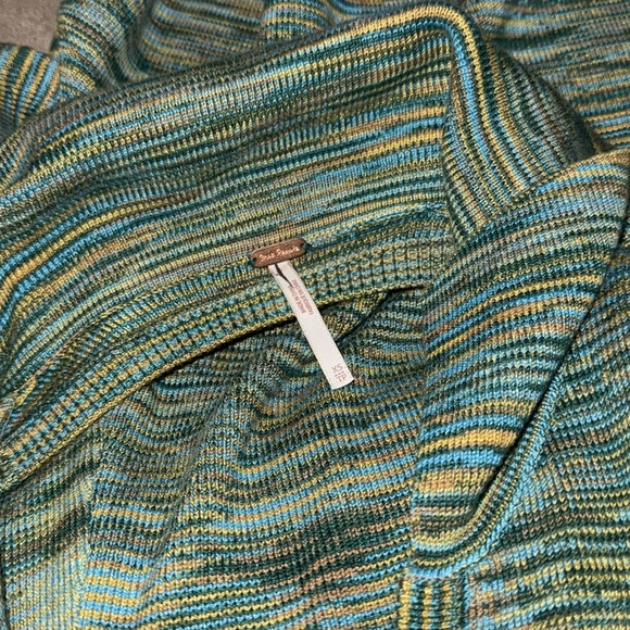 Free People romper shorts halter Summer Nights green knit sweater XS NEW - Picture 4 of 6